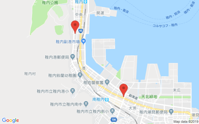 稚内の保険相談窓口のマップ